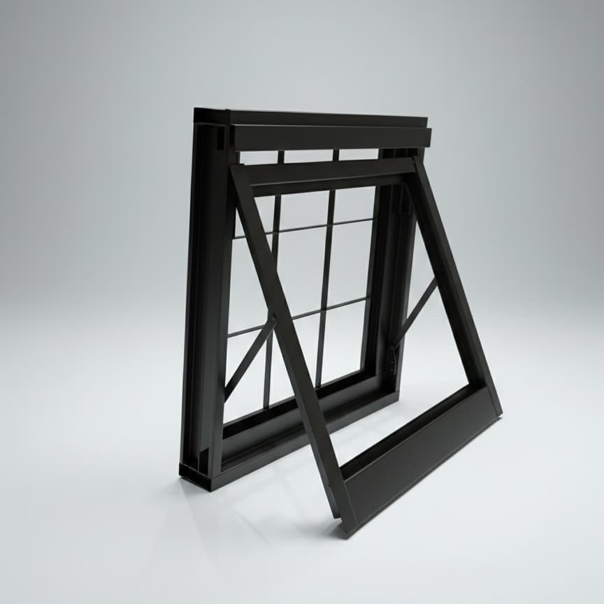 Vitrô Maxim-ar 50x50 Alumínio com Grade Basculante Preto Janela para Banheiro Lavabo Lavanderia