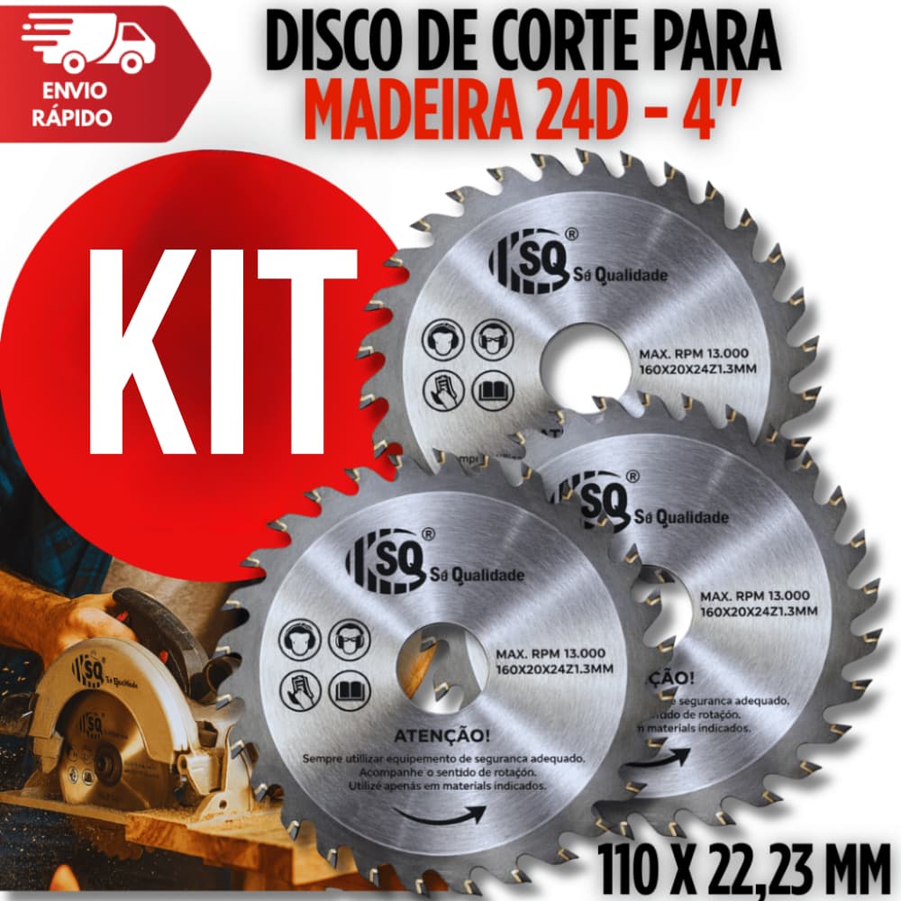 Disco de Corte Widea 110x22,23MM 24dentes Dentes para Madeira de para Serra Circular Esmerilhadeira