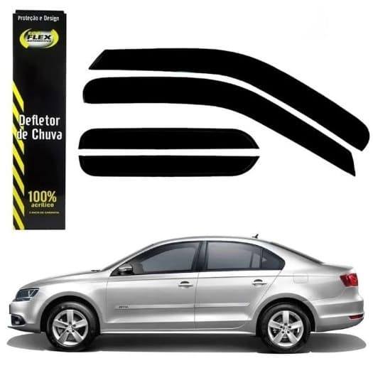 Calha Defletor de Chuva Volkswagen Jetta 2011 a 2017 4 Portas Acrílico Fumê Ecoflex