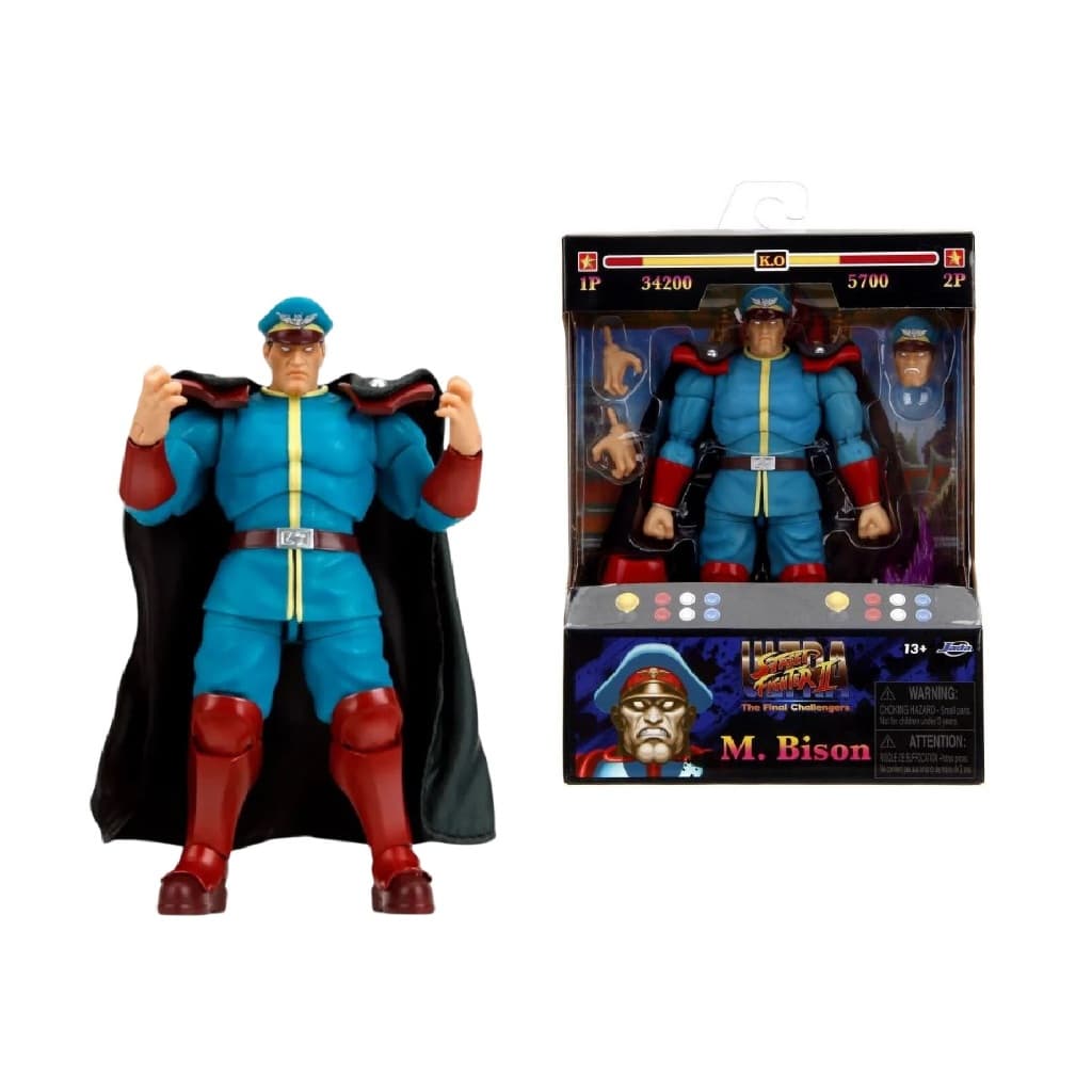 Action Figure M. Bison Player 2 Ultra Street Fighter 2 Game Jada Toys Original