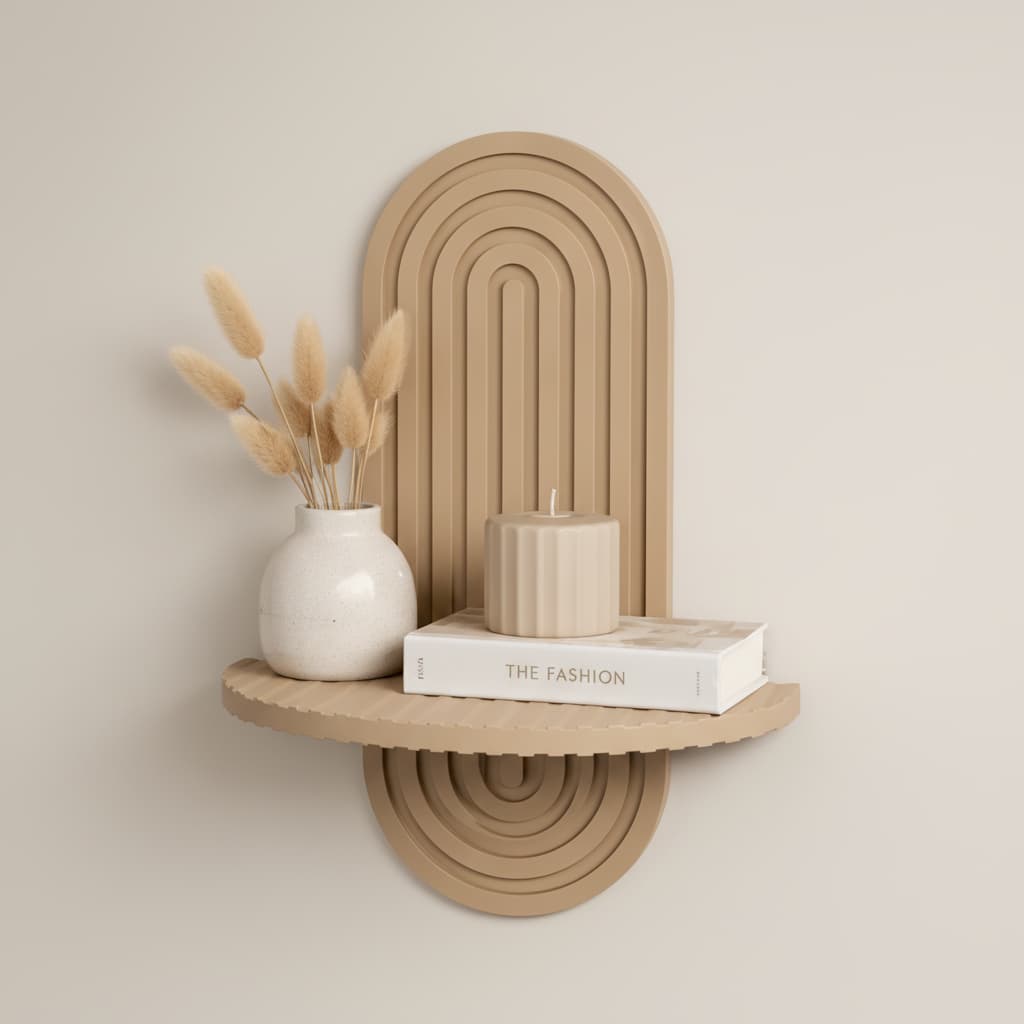Prateleira de Parede em Arco Decorativa Moderna Minimalista Nicho Suspenso