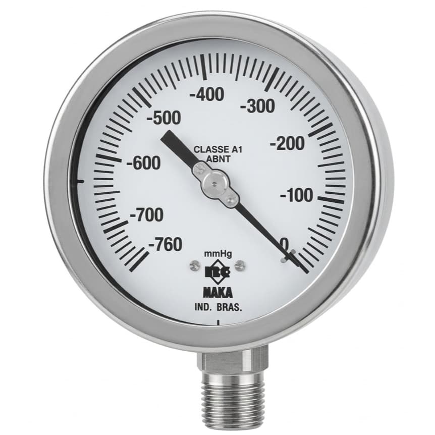 VACUOMETRO 100 VERTICAL INOX -30POLHG/760MMHG-0 CLASSE A1