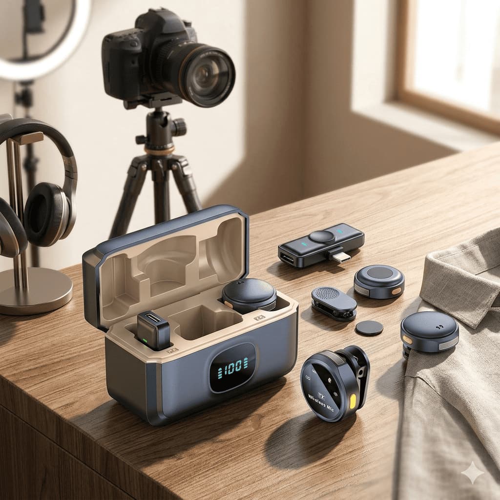 Microfone Lapela Sem Fio Para iPhone/Android Magnético Redução Ruído Original Lacrado Envio Imediato