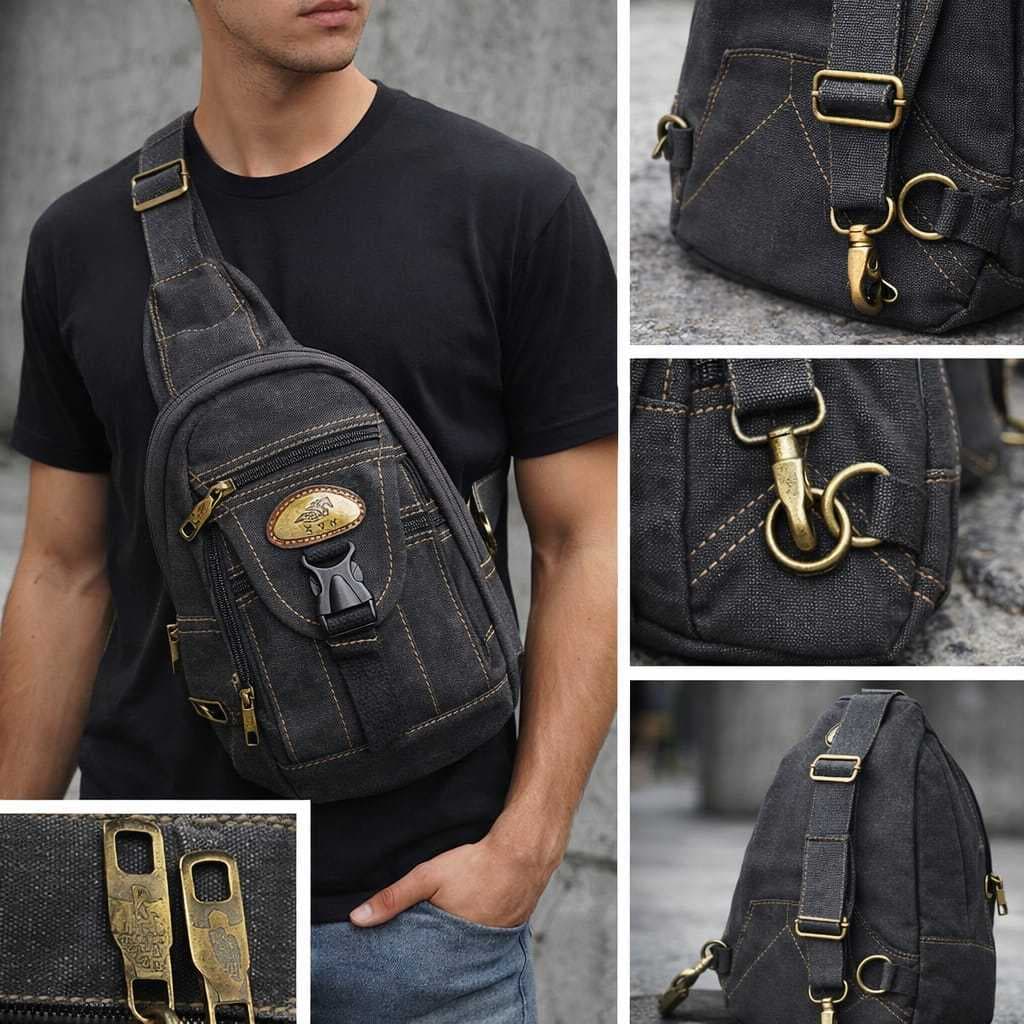 Mochila Bolsa Pequena Transversal Masculina e Feminina Lona KVN