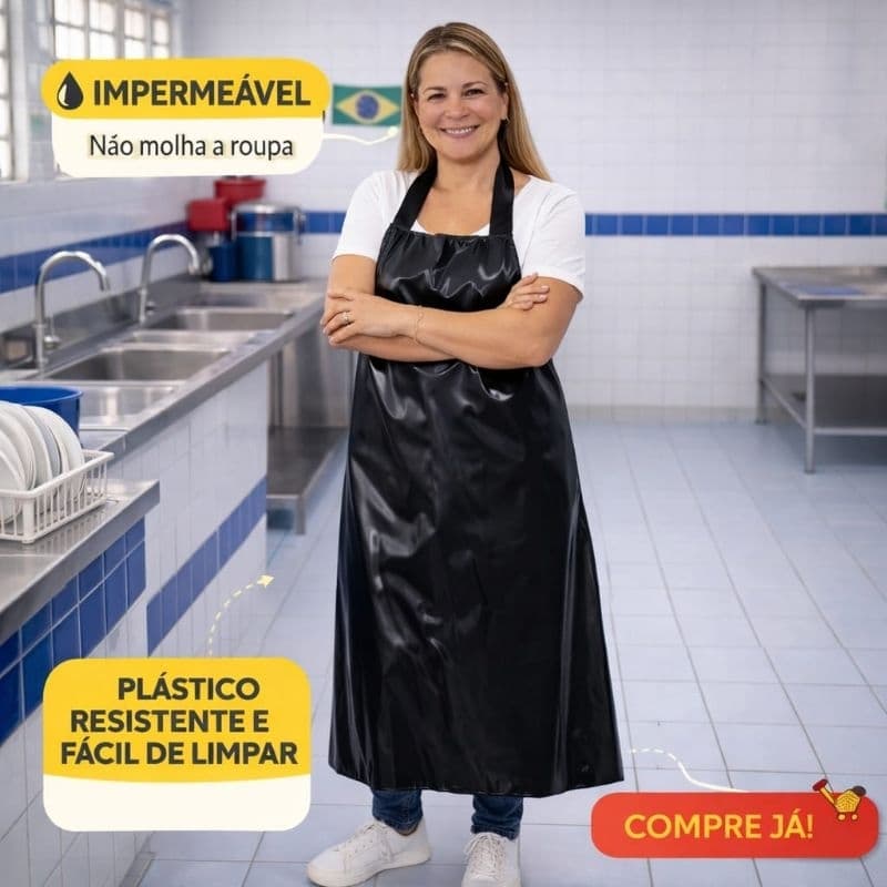 Avental Adulto Impermeável de Cozinha com Proteção Total