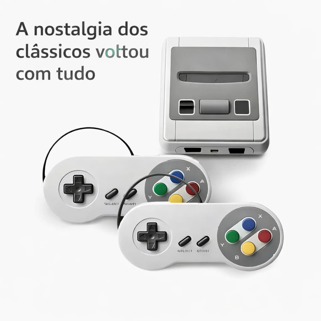 Videogame Retrô com 2 Controles Estilo Clássico Console Compacto para Diversão e Nostalgia