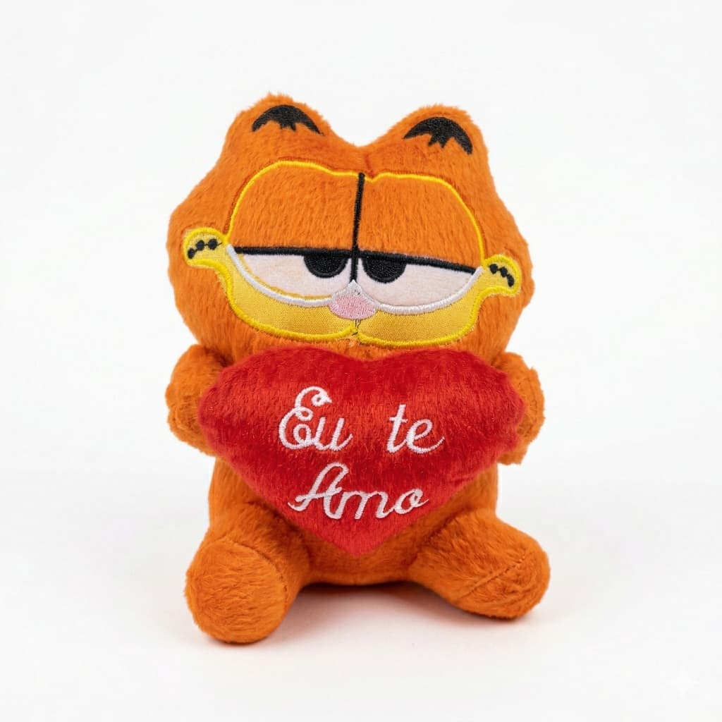 Pelúcia Gato Garfield Coração Eu Te Amo Presente Dia Dos Namorados