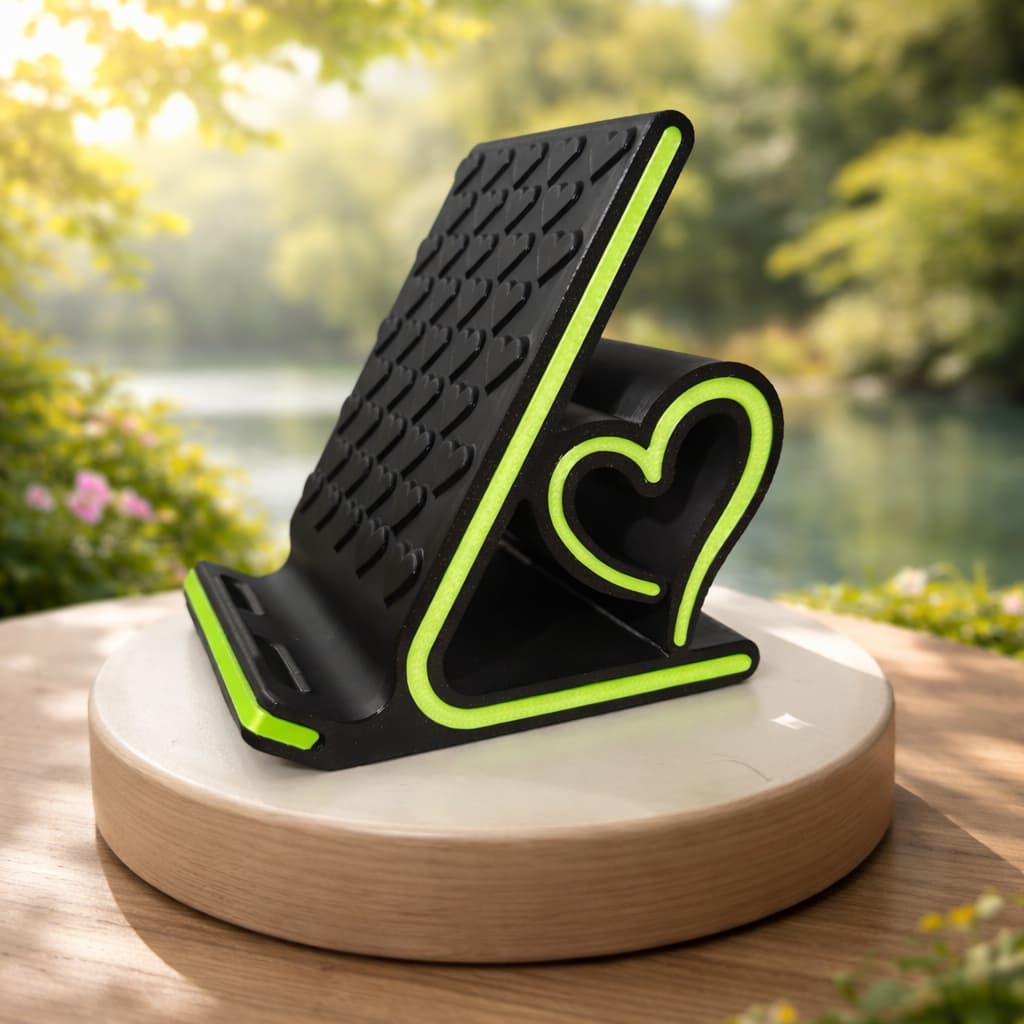 Suporte de Celular Coração 3D 💚  | Organização de Mesa Premium💥💥