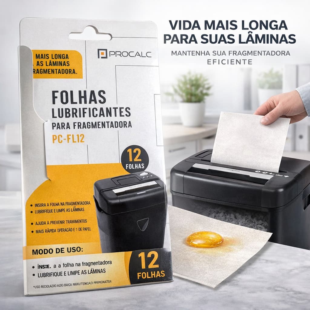 Folhas Lubrificantes para Fragmentadora Procalc PC-FL12 – 12 Unidades