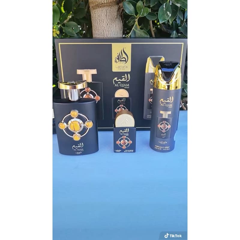 kit Perfumes Qiam Gold Lattafa EDP 4 peças Unissex