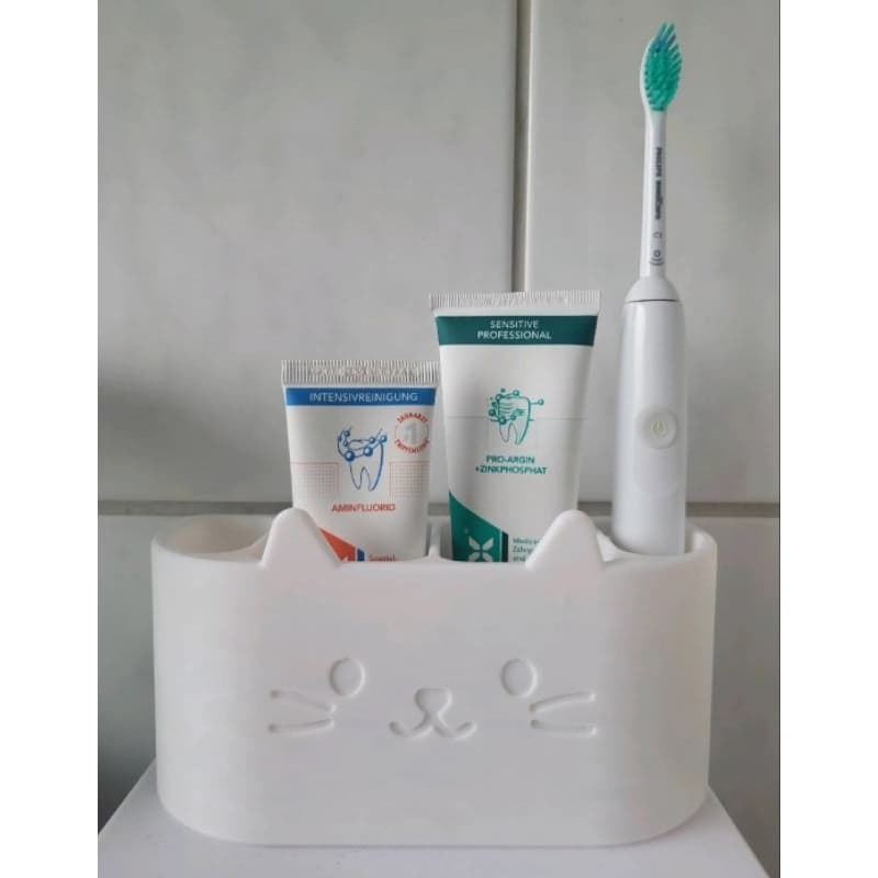 Porta Escovas de Dente Infantil Gatinho – Organizador de Banheiro (3D)
