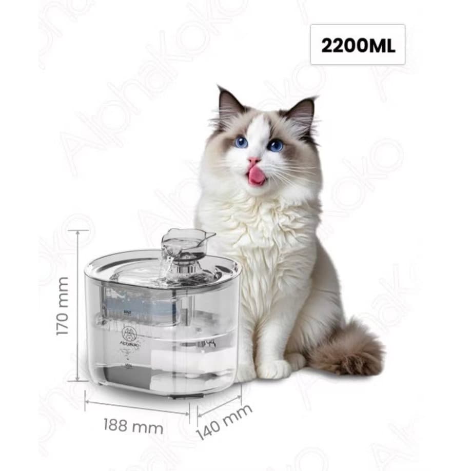 Bebedouro Fonte Água Cascata Para Pets Gatos Cães Automáto 2L Silencioso Antiderrapante