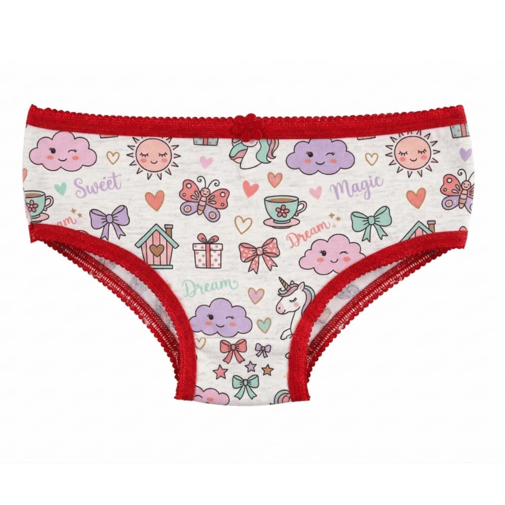 Calcinha Infantil Estampada 100% Algodão Confortável Antialergica Calçolinha Criança Menina