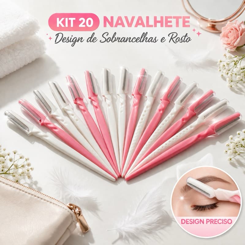 Kit 40 navalha Para Sobrancelhas e Rosto Removedor de Pelos Facial