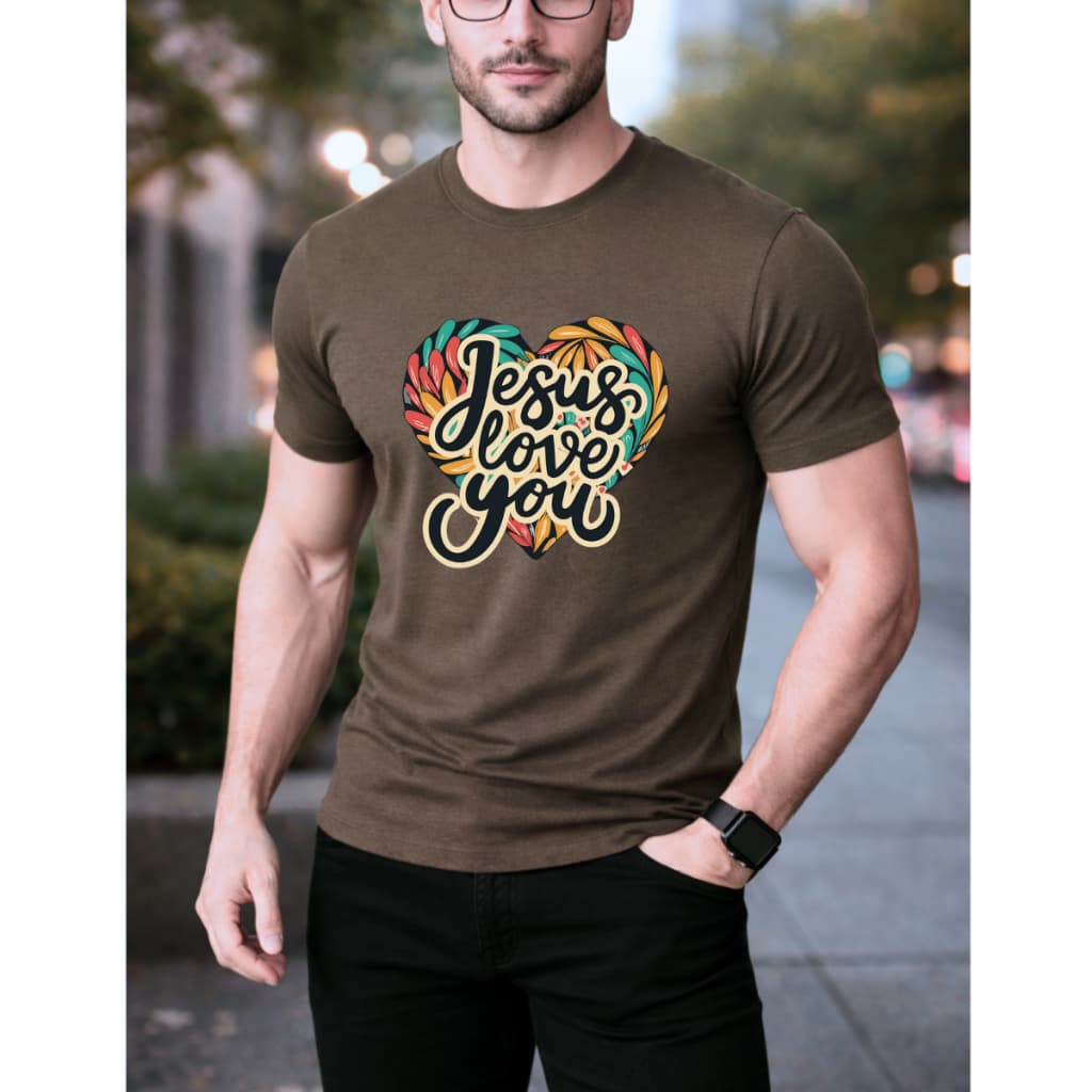 Camisa Evangélica Algodão Malha 30.1 Tema Jesus Ama Você