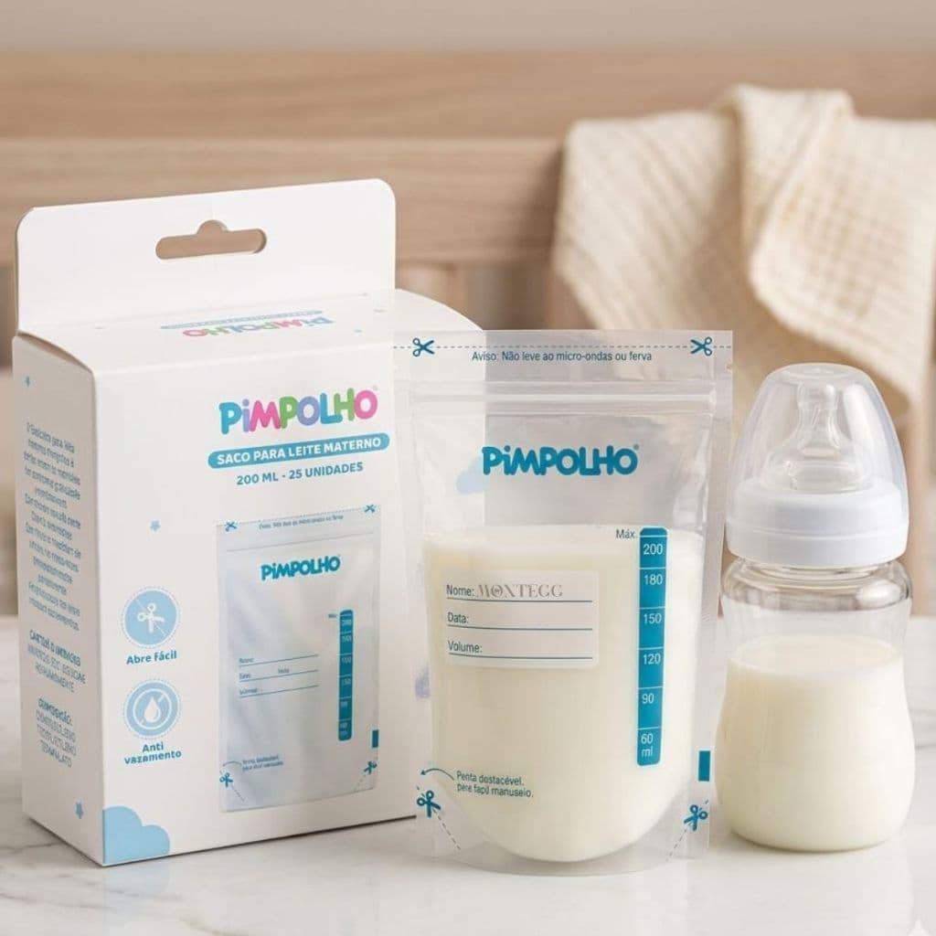Kit 25 Sacos para Armazenar Leite Materno 200ml Pimpolho Saco para Leite Materno
