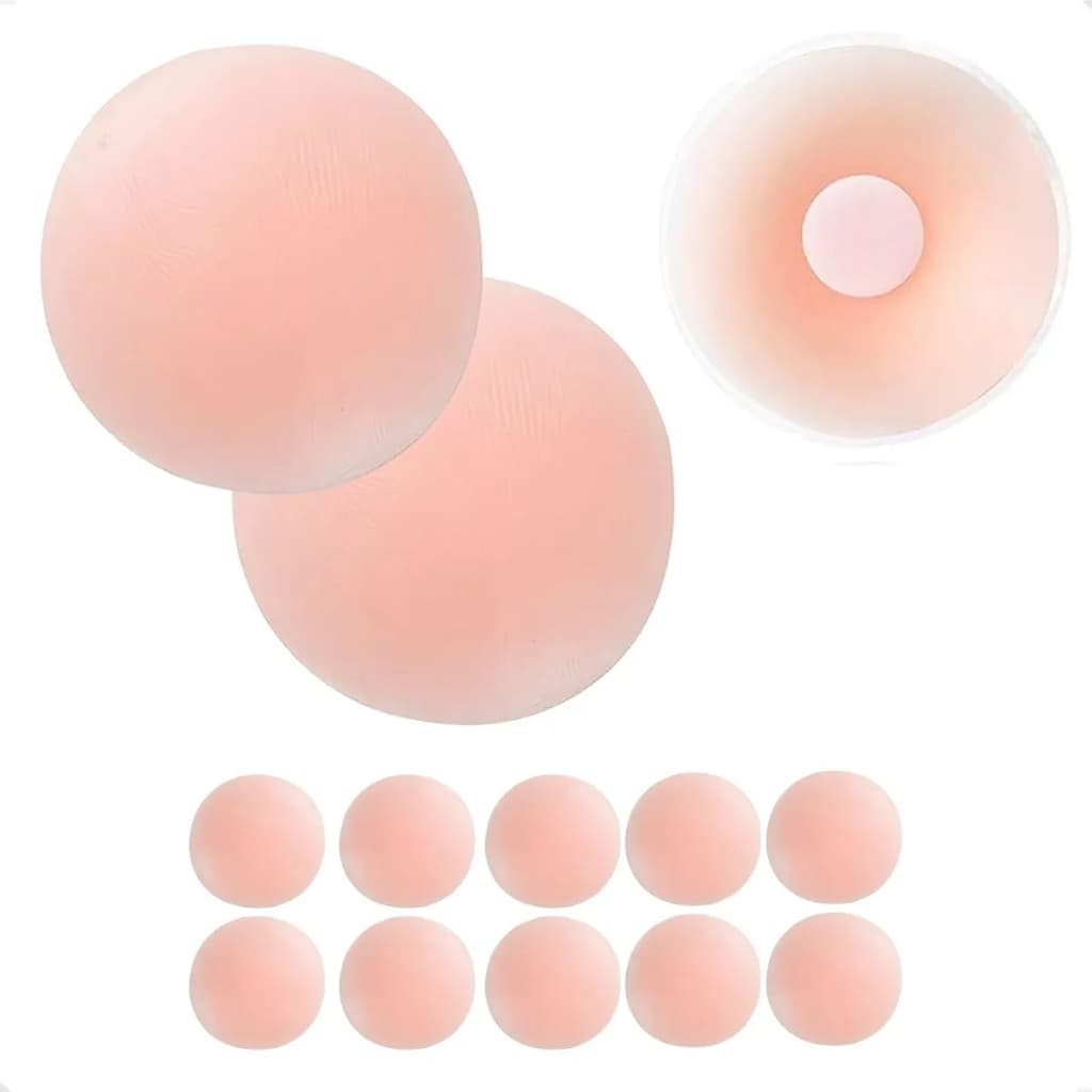 Kit 5 Pares Protetor Reutilizável Tapa Seio Bico Peito Mamilo De Silicone Discrição Promoção