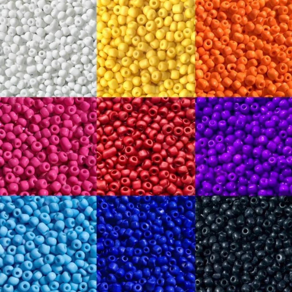 Miçangão De Vidro Leitosa 3,6mm 6/0 - Para Pulseiras Guia Terço Artesanato Infantil Cores