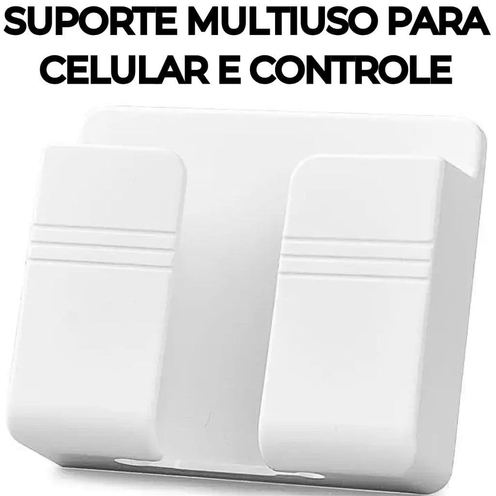 Suporte de Parede para Celular e Controle Remoto Organizador Multifuncional Adesivo Sem Furar