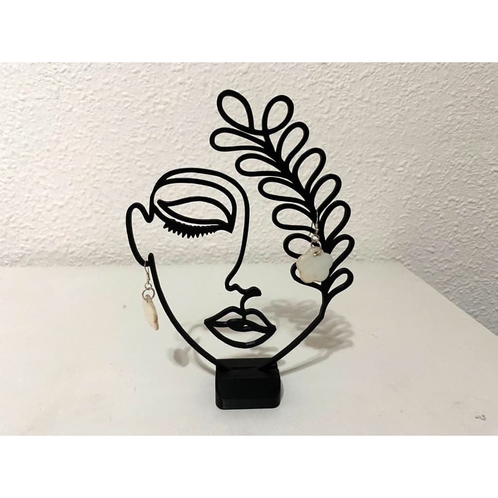 Expositor de brincos rosto feminino com base de mesa para joias e pequenos colares 17,0 cm