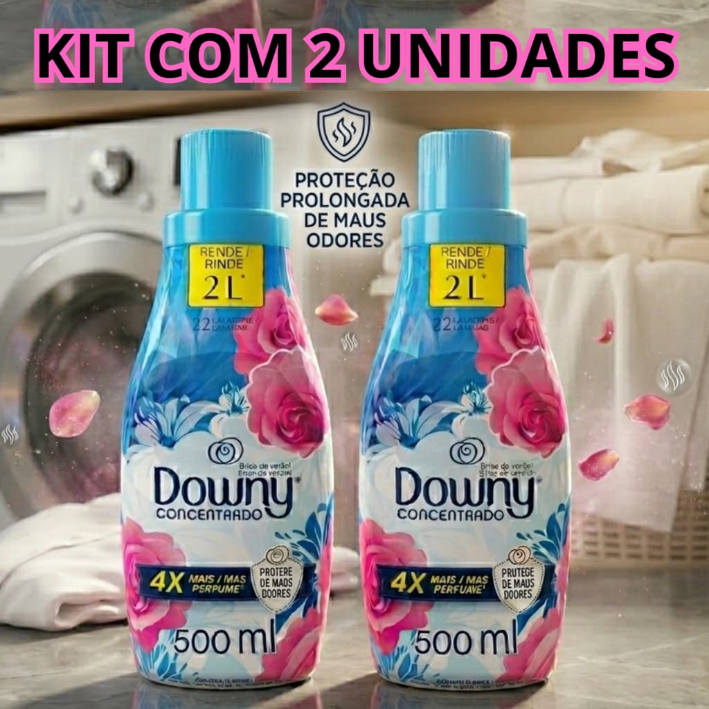 Kit 2 Amaciante de Roupas Downy Concentrado Brisa de Verão 500ml cd
