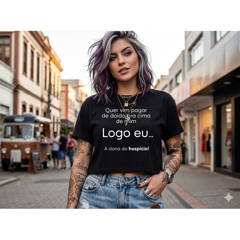 🦊Cropped Dona em malha 100% algodão