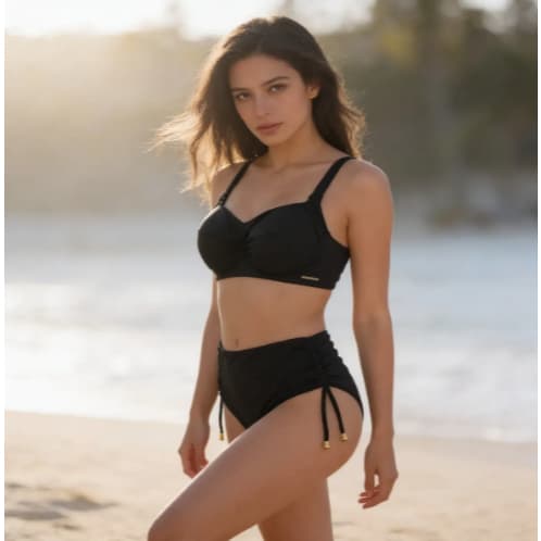 Biquini feminino Verão Preto  Plus Size ao G - Base reforçada