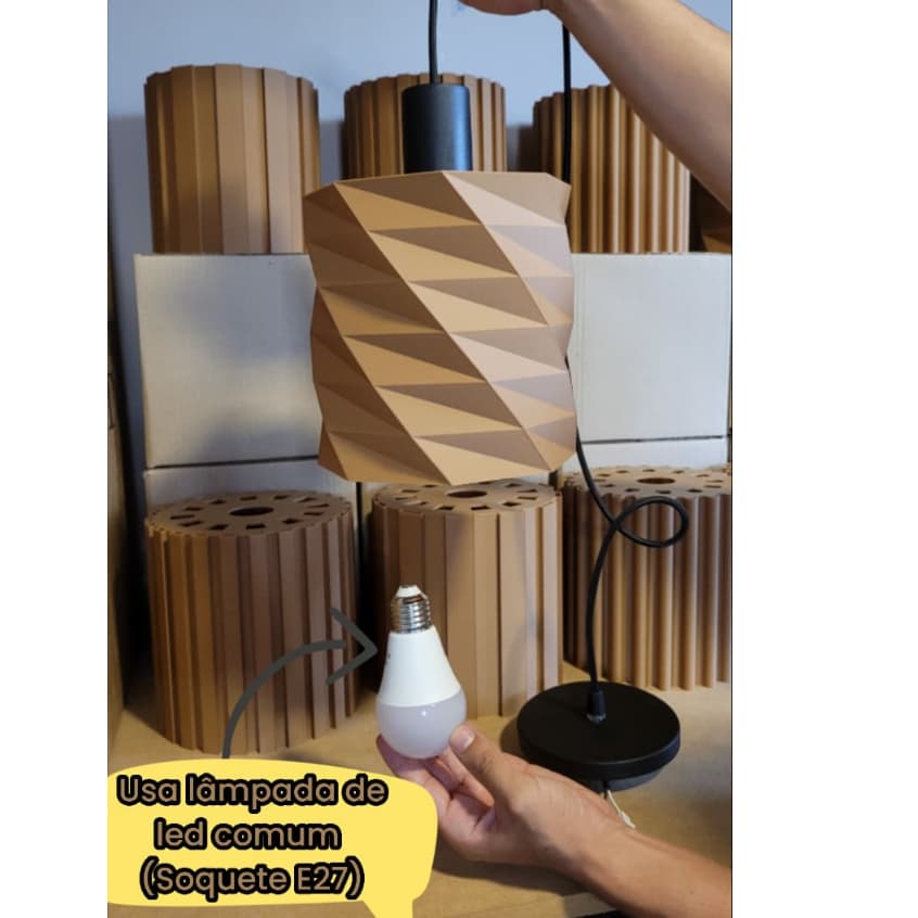 Luminária Pendente Geométrica Estilo Escandinavo Lustre Moderno Origami Decoração de Interiores Poli