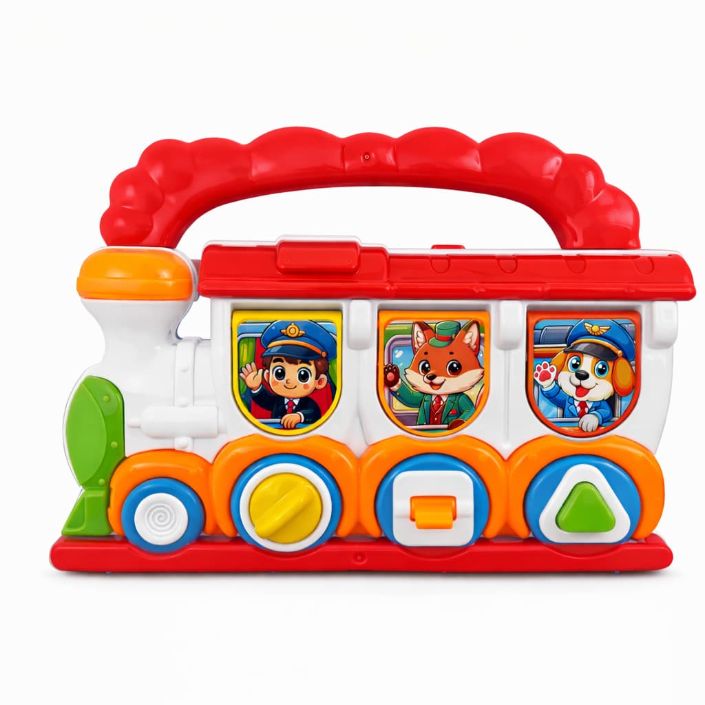 Brinquedo Educativo Para Bebe Happy Train Ensina os Números 1-2-3 Com Janelinhas e Botões