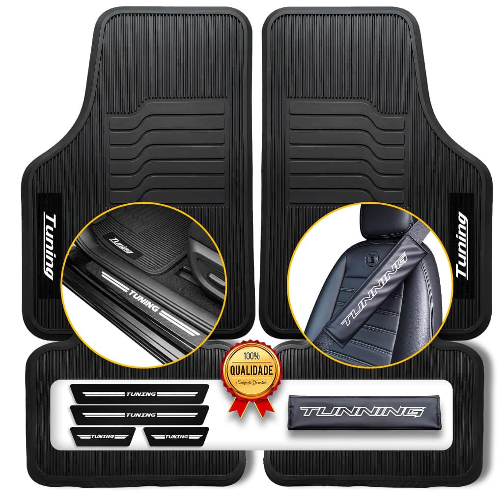 Tapete Automotivo Soleira de Porta Capa de Cinto Kit Proteção Interna Carro