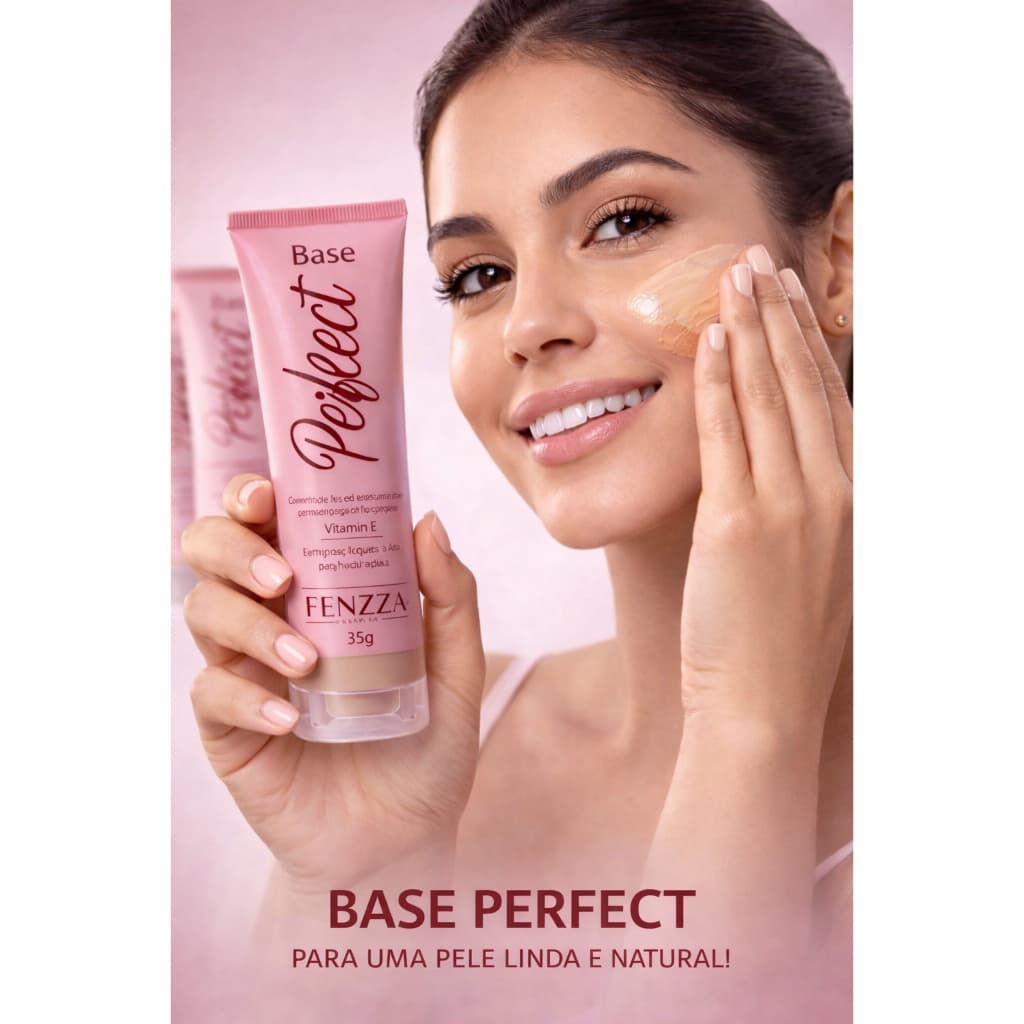 Base Perfect Fenzza 35g | Pele Natural, Hidratada e Uniforme | Textura Leve