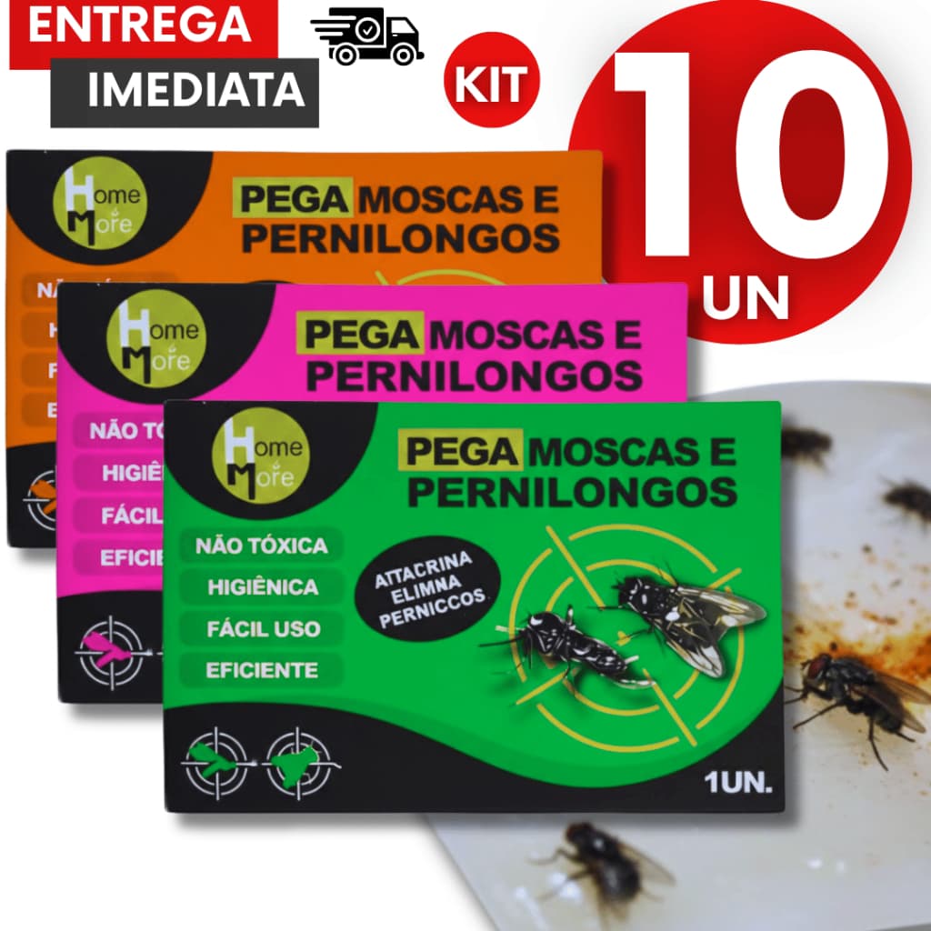 Jogo Adesivo Anti Moscas Pega Mosca Pernilongo Mosquito Pragas Rateiras Multiuso Praticidade
