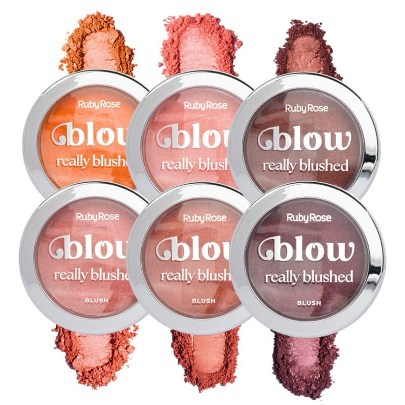 Blush Ruby Rose Blow Really Blushed Iluminado Alta Pigmentação Maquiagem Profissional