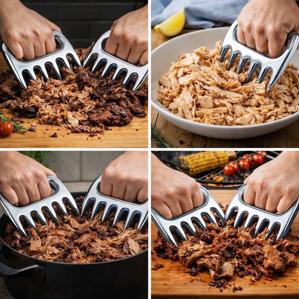 Garras Desfiadoras de Carne em Aço Inox – Shredder Claws (Kit com 2 Peças)