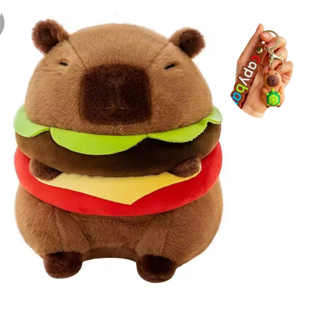Pelúcia Super Fofa  Hambúrguer  ou Festa capivara | Brinquedo Kawaii | Presente Criativo e Decoração blackfriday*