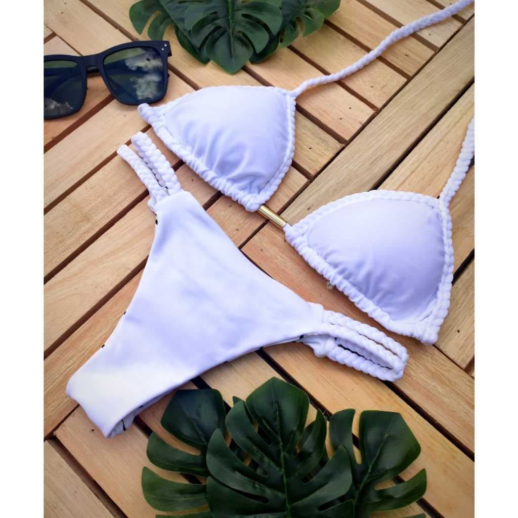 Bikini de trança empina bumbum cortininha moda têndencia