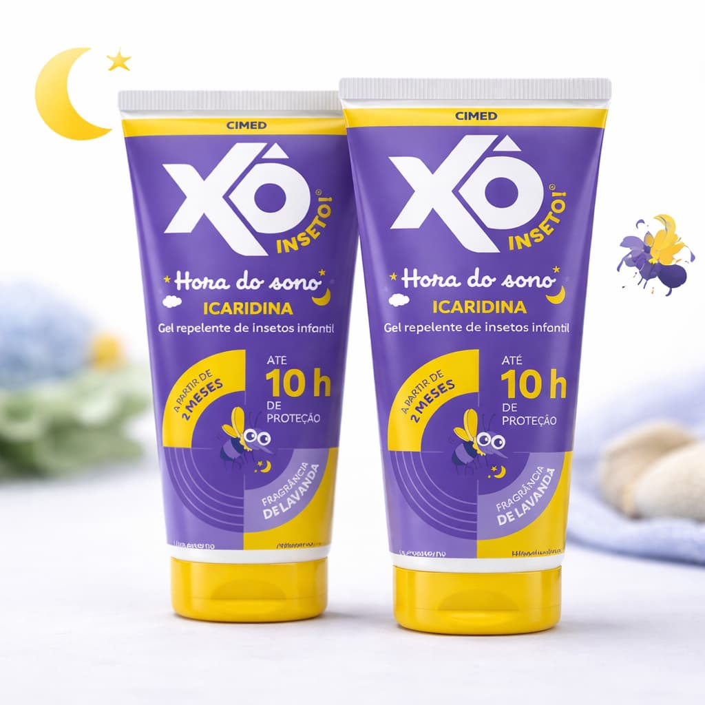 Kit 2 Repelente de Mosquito Infantil Bebê com Icaridina Xô Inseto Hora do Sono Cimed 95g