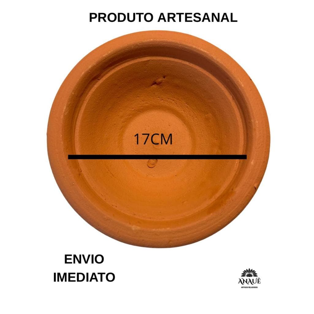 Alguidar de Barro Cru N°0 17 cm Oferenda Umbanda Candomble
