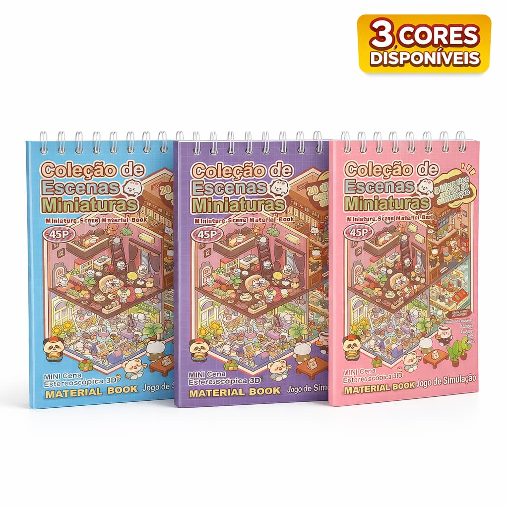 Livro de Adesivos Infantil 3D Criativo 20 Cenários C/ Pinça Educativo Ludico