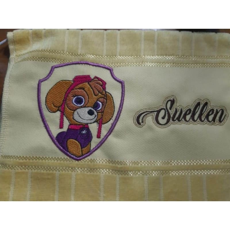 Toalha Lavabo Personalizada Bordada 30x45cm Patrulha Canina