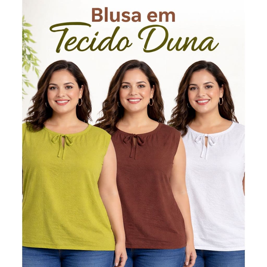 Blusa Feminina Duna Plus Size com Amarração | Soltinha