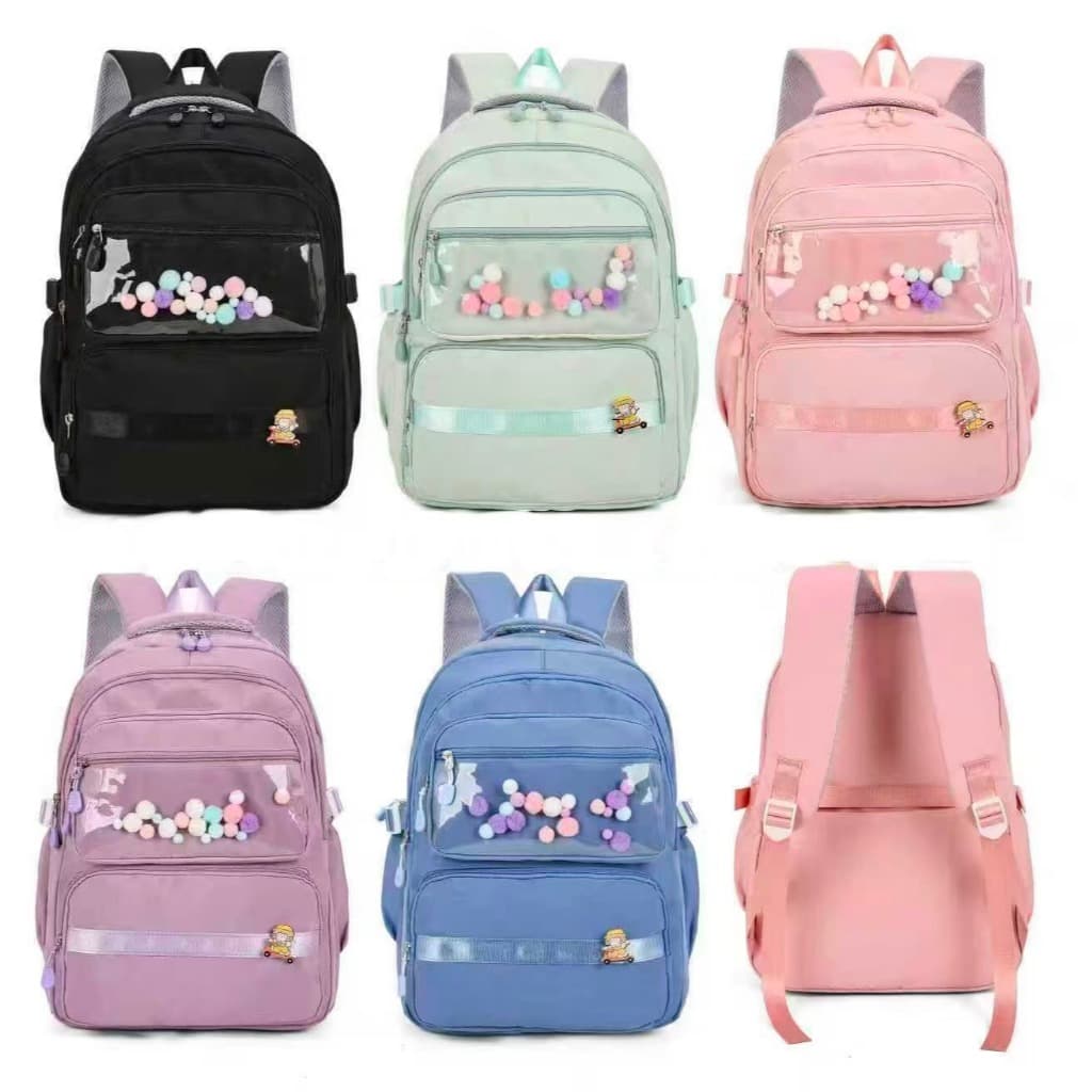 Mochila Feminina Transparente Design Coreano, Ideal para Estudantes do Ensino Fundamental II e Médio, Espaçosa e Moderna