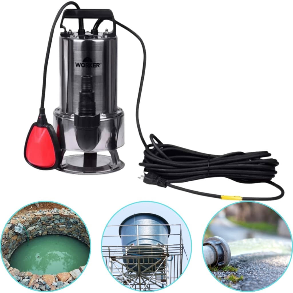 Bomba Submersível Aço Inox 1hp 750w 233L/min Drenagem de Água Limpa Ou Suja  Oferta Única