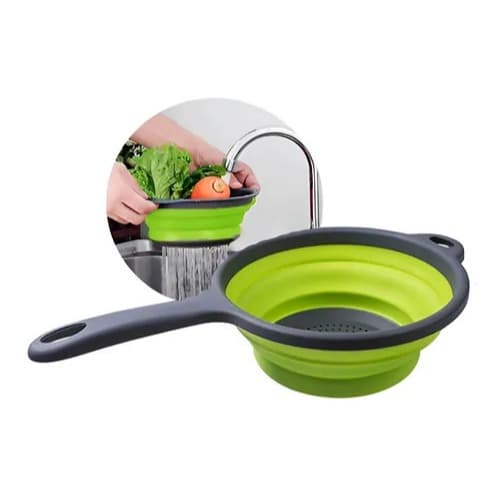 Escorredor de Alimentos Dobravel Retratil Silicone Multiuso