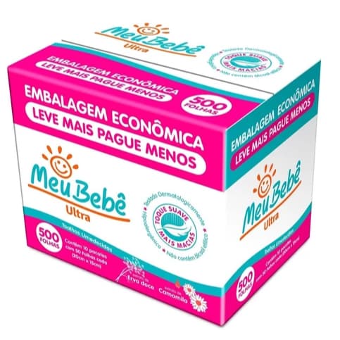 Toalha Umedecida Meu Bebê Ultra Pack 500 Folhas