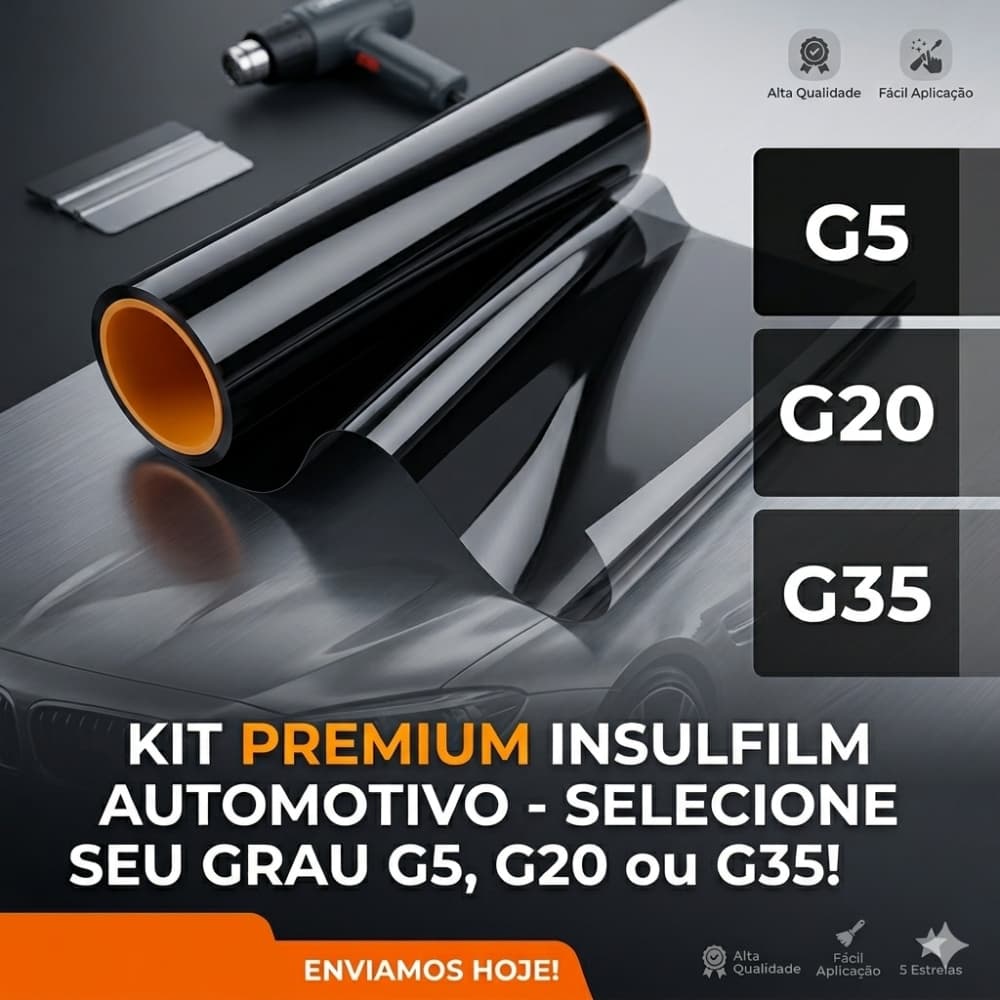 Insulfilm Película fume Automotiva e Residencial para vidros Janela, Portas, 3 METROS G5/G20 ou G35