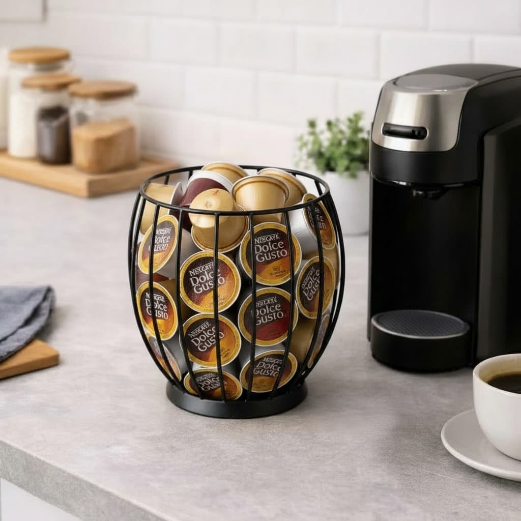 Porta Cápsula Organizador Café Dolce Gusto / Nespresso Em Metal Decoração Cozinha Luxo