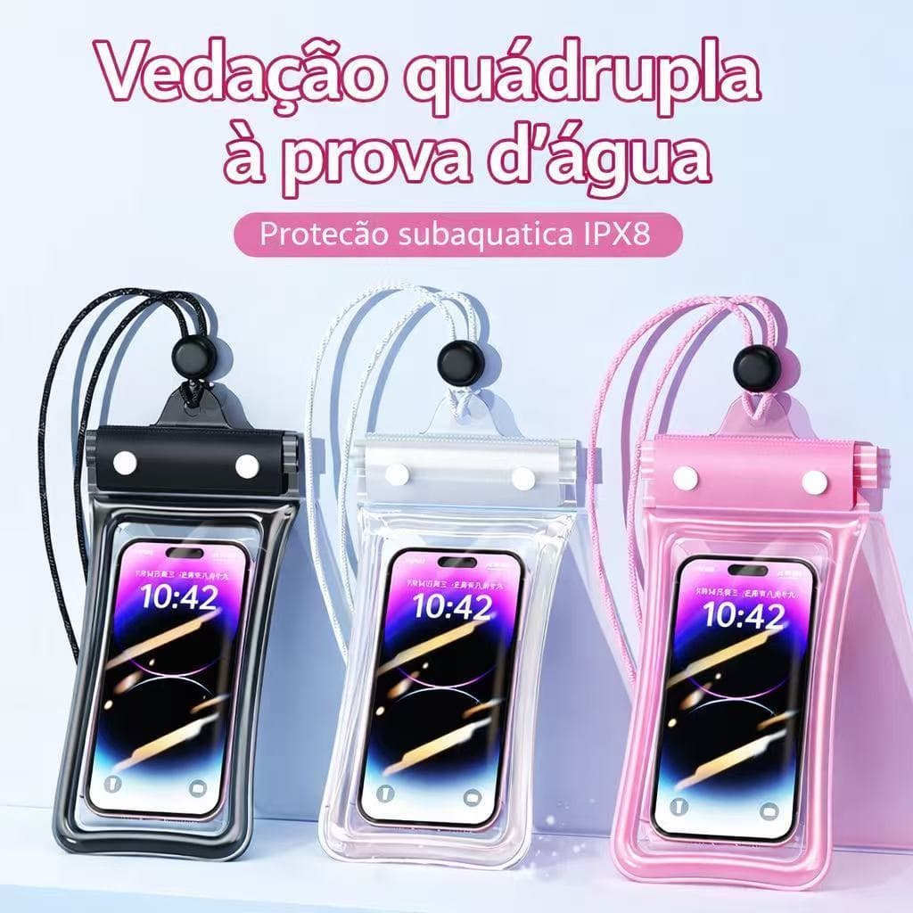 Capa Bolsa Prova d'Água Universal - Transparente Impermeável para Celular