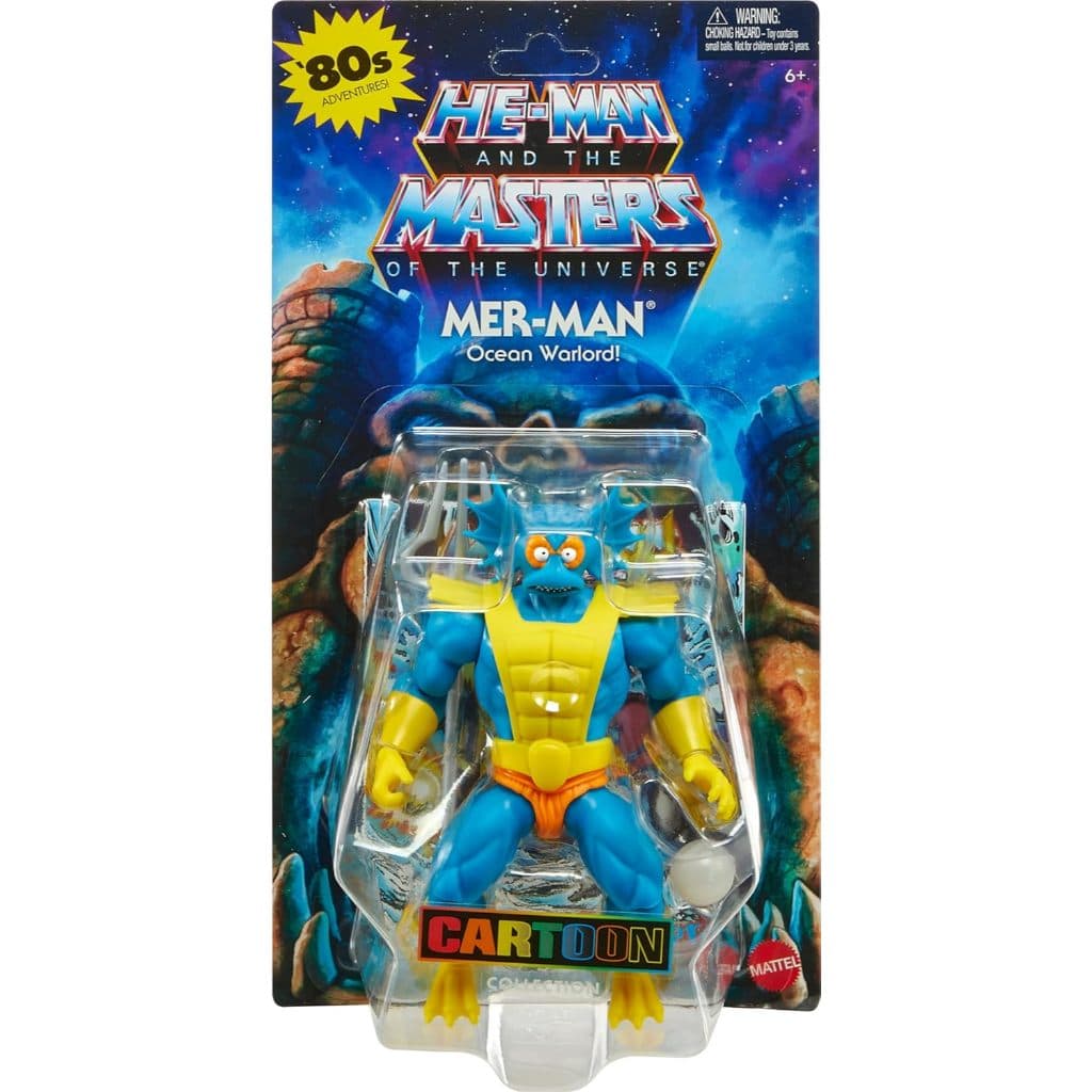 Masters of the Universe Origins, boneco da coleção Mer-Man Cartoon Collection, vilão motu aquático de 14 cm