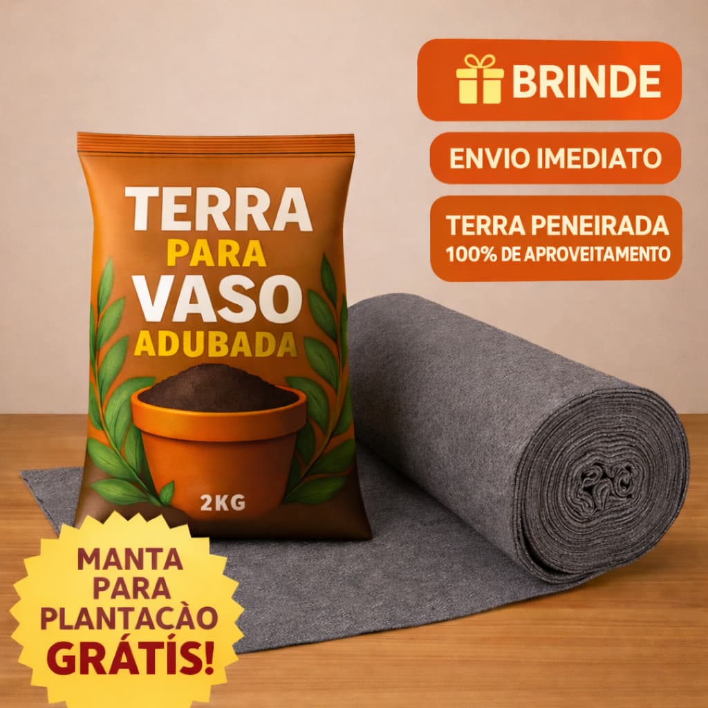 Terra Vegetal Adubada Peneirada + BRINDE de 2,5 a 10 quilos Jardim Jardinagem Fértil  Envio Imediato